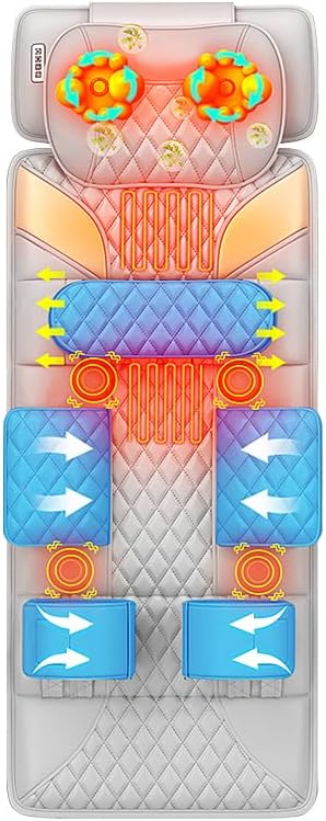 Beloving Alfombrilla de masaje de cuerpo completo para cuello, hombros, espalda, piernas, almohadilla para silla masajeadora con nodos de
