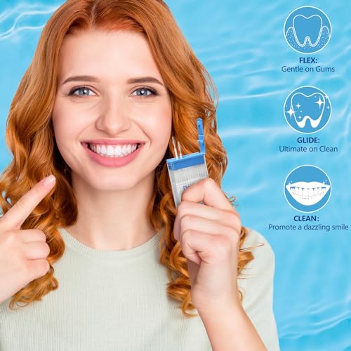 DanTicy Brushpicks Interdental Toothpicks,Soft Bristle Dental Floss Picks Toothpicks,Helps Removes Plaque and Debris Between Your Teeth 600PCS (Pack of 5) Mint