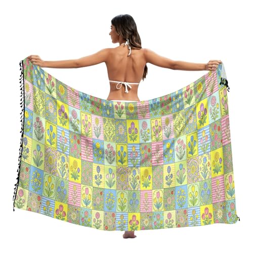 Traje de baño para mujer estilo vintage floral patchwork y coqueta