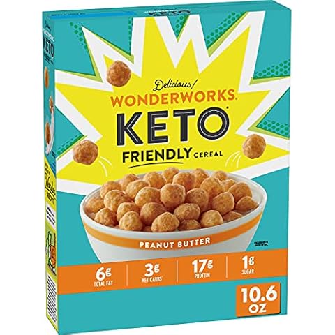 Wonderworks Keto Friendly Cereal, Peanut Butter Breakfast Cereal, 3g Net Carbs, 10.6 Ounce (Pack of 3) Cover