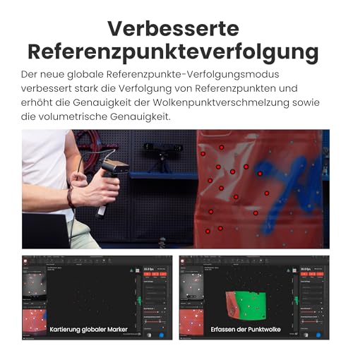 Revopoint POP 3 Plus 3D-Scanner für 3D-Druck, Handscanner mit 0,04mm hoher Präzision, Vollfarbscan für mittlere Objekte, Kompatibel mit Android/iOS/Win10&11/macOS, Erweitert