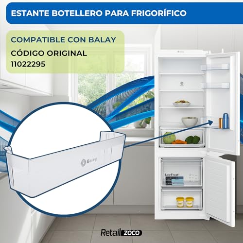 Estante Botellero Frigorífico compatible con Balay, Botellero inferior para la nevera, código original 11022295, compatible con 3KF6550MI, 3KF6551MI, 3KF6626WE, 3KF6635WI, entre otros - Imagen 3