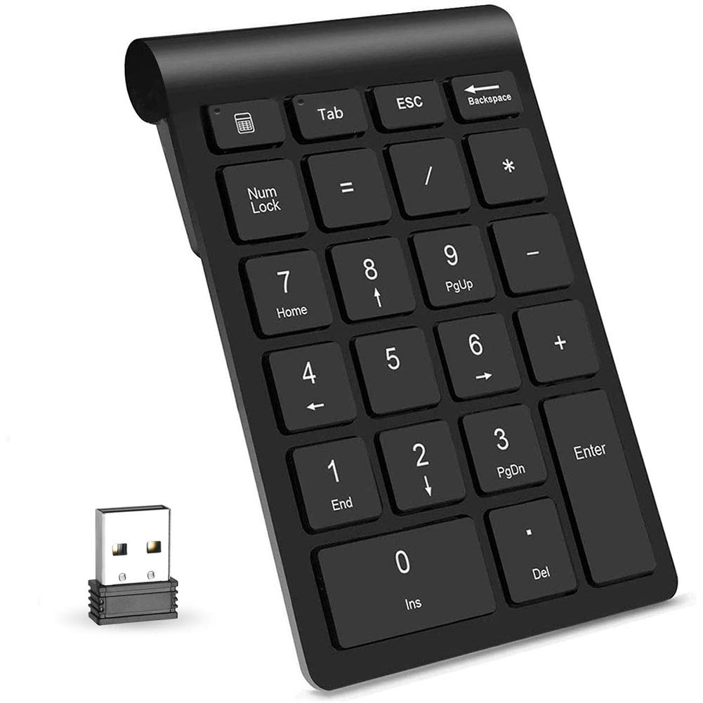 Womdee Portable Wireless Number Pads with 22 Keys for Laptop/Desktop/Surface Pro/Notebook (2.4 GHz)