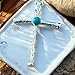 Rustic Silver Cross Purse Charm – Handmade Western Bag Charm with Turquoise Accent | Faith Gift for Women