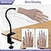 Practice Hand for Acrylic Nails, Flexible Bendable Fake Hand with Adjustable Stand, Nail Training Kit Mannequin Hand for Beginners & Nail Artists(Dark skin tone)