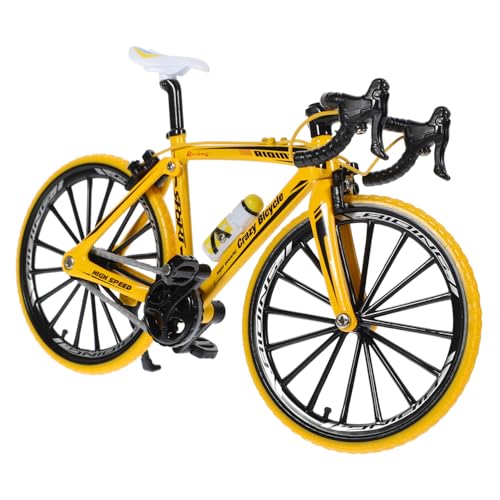 Veemoon Miniatur Fahrradmodell Aus Langlebiger Legierung Kreative Simulation Eines Rennrades Gelb Für Sammler Dekoration Für Zuhause Und Büro
