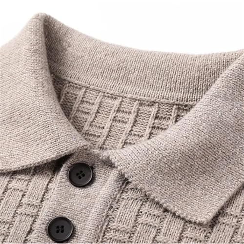 Men'S Winter Lapel Sweater Warm Casual Knitted Pullover Loose Long-Sleeved Sweater Men'S Pullover3