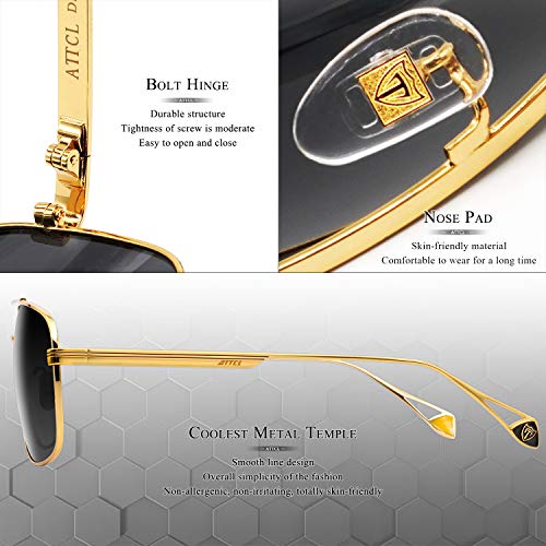 ATTCL Men's Fashion Driving Polarized Sunglasses UV Protection Metal Frame4