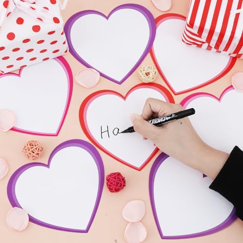 Image of Vuzvuv 48Pcs 6In Blank Heart Paper Cutouts with 100Pcs Glue Points for Wall Bulletin Board Decorations, Heart Cut Out for Classroom, DIY Crafts & Party Banners