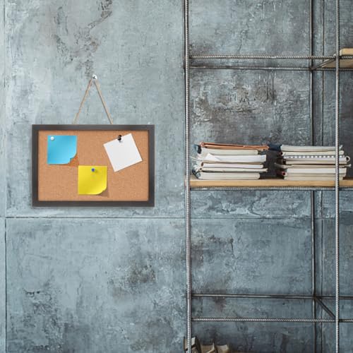 Tableau d'affichage en liège 30x40 cm double face avec un cadre noir moderne pour notes - 7