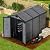 Pipleo 8x5.5 FT Outdoor Storage Resin Shed with Floor, All-Weather Plastic Garden Shed with Lockable Door & Windows, Waterproof Tool Shed for Backyard, Patio, Lawn, Tools Storage - Wood Grain