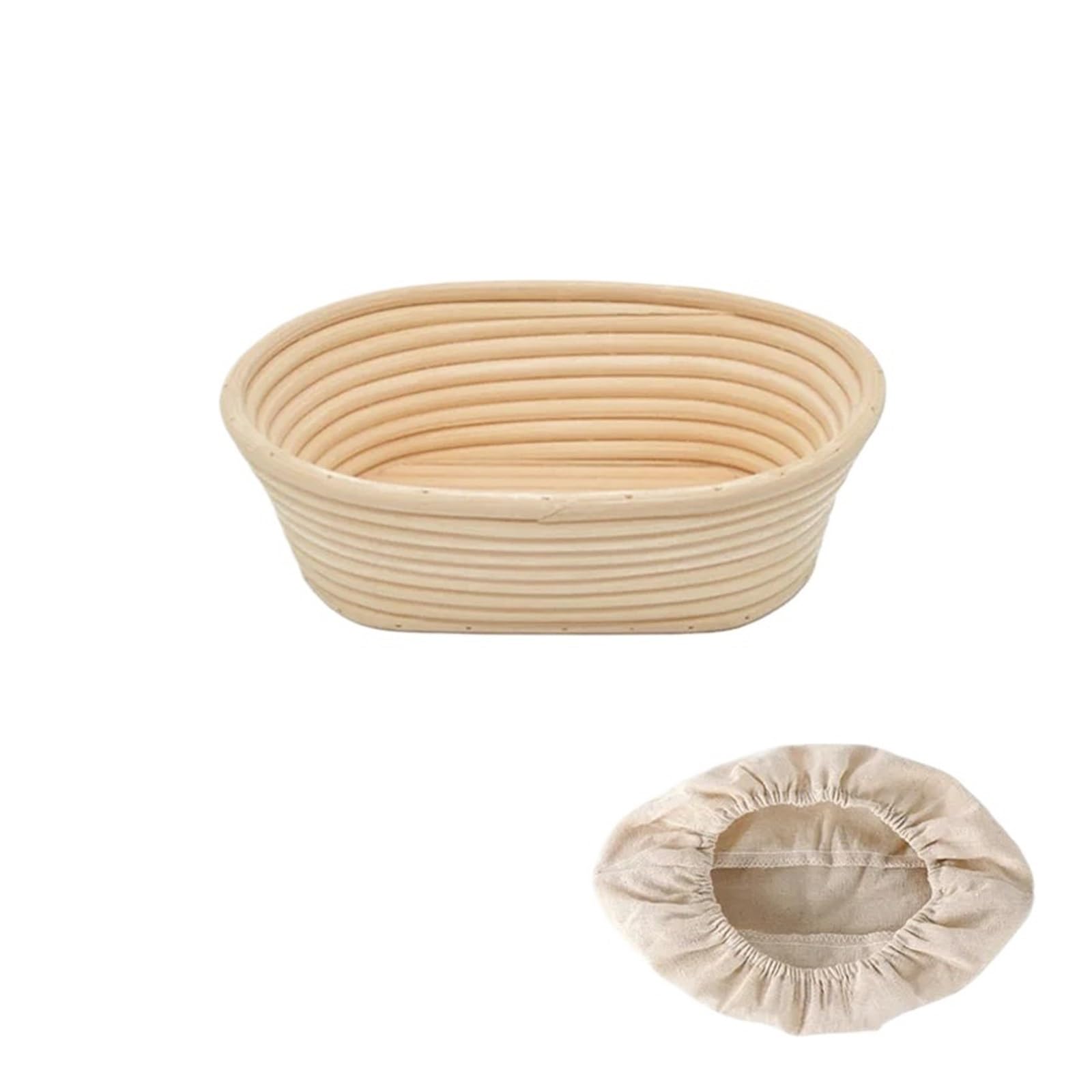 Cesta de ratán for fermentación masa, cuencos, suministros for hornear(35x14cm)