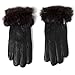 Alpine Swiss Womens Leather Dressy Gloves Faux Fur Trim Cuff Thermal Lining Brown Large