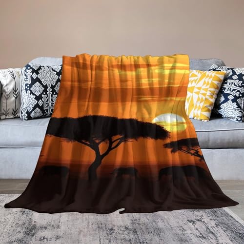 Couverture polaire de qualité supérieure motif savane chic