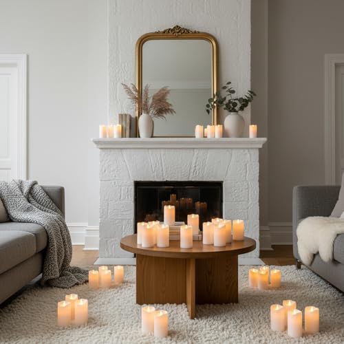 Image of Artmarry Flameless Candles Outdoor Indoor Pillars Battery Operated Flickering Candles Include 10-Key Remote Timer 400+ Hours by 2 AA Batteries (White Candle - Warm Light, 3 inch D x 6 inch H - 12 Pack)