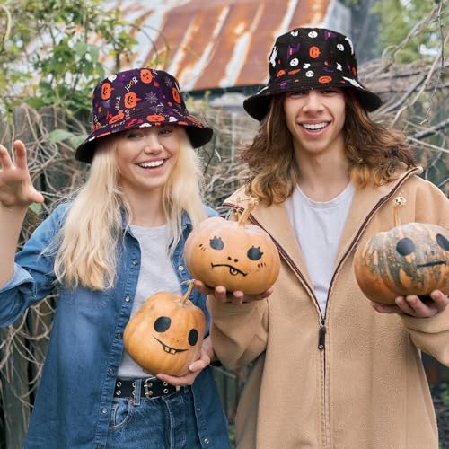 Blosssound BLOSSSOUND-RCVJ-6592 4 Pcs Halloween Bucket Hat For Women Men Funny Fishing Hat Beach Cute Fisherman Cap Holiday Party Outdoor thumb #5