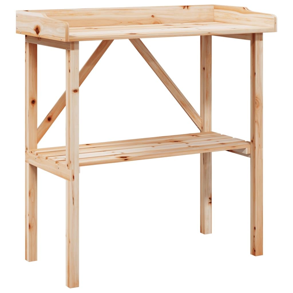 Genérico Mesa para Plantas con Estante Madera Maciza Abeto 78x38x82,5 cm,Soportes para macetas-156349