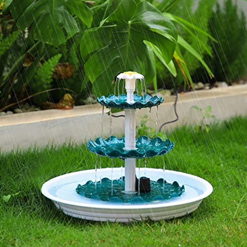 Aisitin Usb Bird Bath 3 Tiered Water Fountain Pump, Diy Pond Pump Fountain, 24-Hour Working For Outdoor Bird Bath, Garden Decoration, Balcony #TOP1