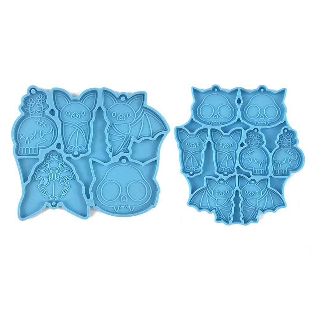 Bat Series Keychain Epoxy Resin Mold Jewelry Pendant Silicone Decorations Casting Tool