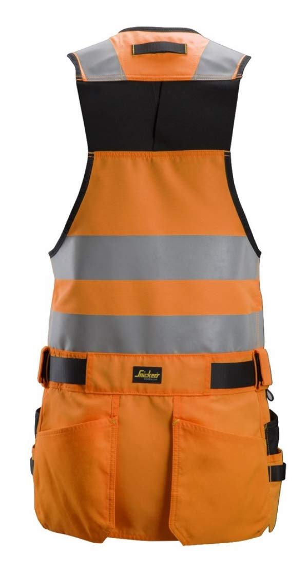 Snickers AllroundWork - Chaleco de herramientas de alta visibilidad CL1 de alta visibilidad, amarillo/negro, talla 3XL, Naranja/Negro, 3XL