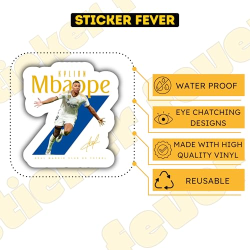 Image of Pack of 35 Random Kylian Mbappe Stickers for Laptop /Mobile /Mobile /Journal /Diary /Guiatar etc. (Pack of 35) (Kylian Mbappe)