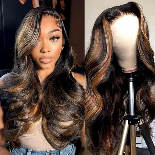 MENGLLE 1B/30 Body Wave Ombre Lace Front Wig Human Hair ...