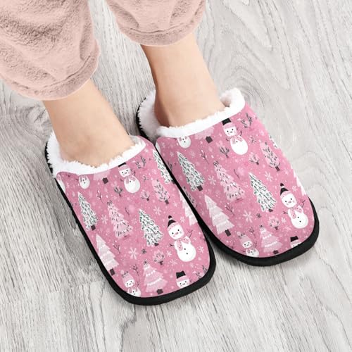 White Snowman Christmas Tree Slippers For Women Men Soft Memory Foam Non-Slip Festival Winter Indoor House Shoes Travel Slipper4