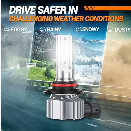 Image of SEALIGHT 9005 LED Bulb, 75000LM Combo Pack - Super Bright 6500K White, Plug and Play Installation, Fanless Design, Non-Polarity Fog Lights, Powersports Lighting Accessories ,2 pack