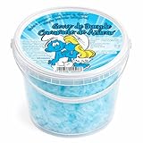 Zuckerwatte | Blaue Zipfelmützen Zuckerwatte im Eimer | Heidelbeergeschmack