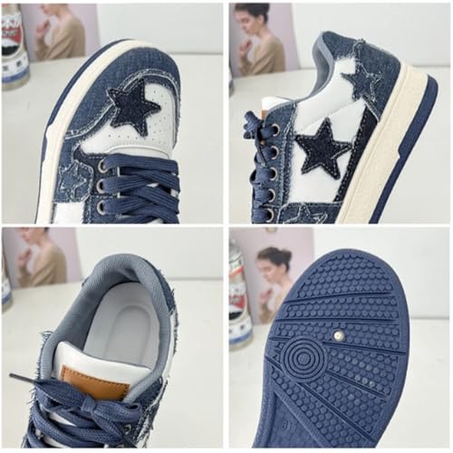 Retro Cool Star Chunky Sneakers for Women Trendy Casual Aesthetic Platform Skate Walking Shoes3