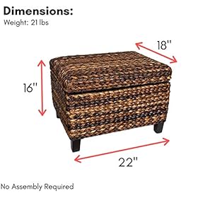 BIRDROCK HOME Woven Seagrass Storage Ottoman - with Safety Hinges 51IgKkVj5mL. SS280