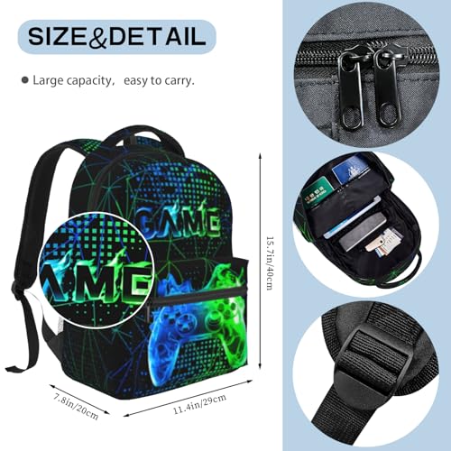 School Backpack For Boys Gaming Boys Backpack Cool Game Bookbag For Kids Children Elementary Middle School Ages 6-18 Video Game Back Pack2