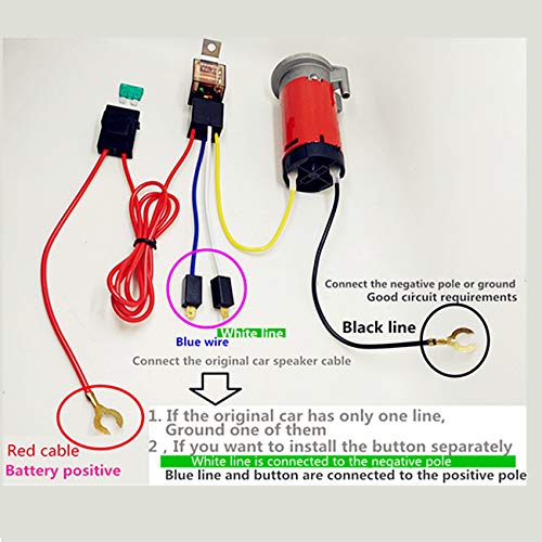 Bocina de coche cromada de 430 mm con compresor eléctrico de 12 V y 150 db 5