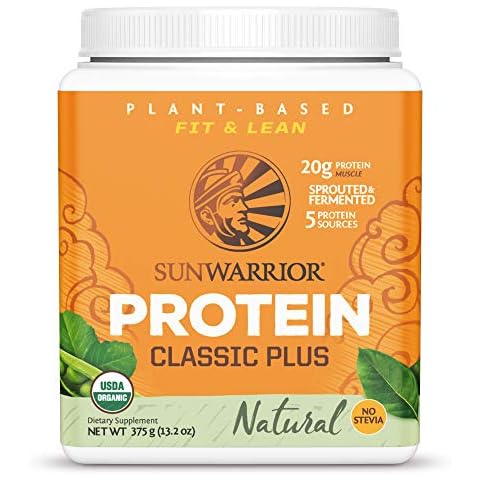 Sunwarrior Classic Plus Natural/Unflavoured 375g Protein Powder | 19g Protein per Serve | Vegan | Keto | Natural | Organic | Plant Based Cover