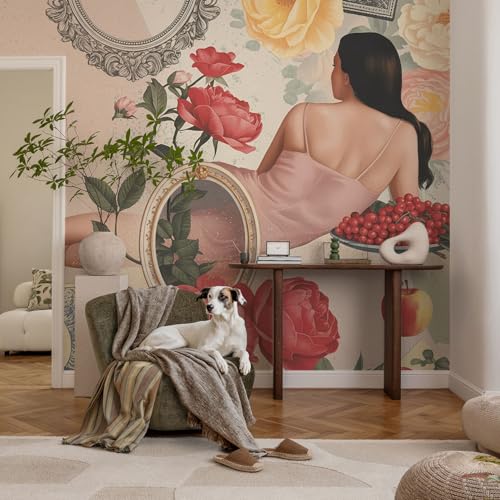 Vinilos decorativos de pared 152x104 cm con estampados florales elegantes para hogar 3