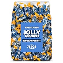 Blue Raspberry Jolly Ranchers Hard Candy Original Flavor 1 LB Bulk Bag Approx. 75 Pieces Individually Wrapped Tart & Sweet Treats for Baby Showers, Back to School, Birthdays & Gift Bags