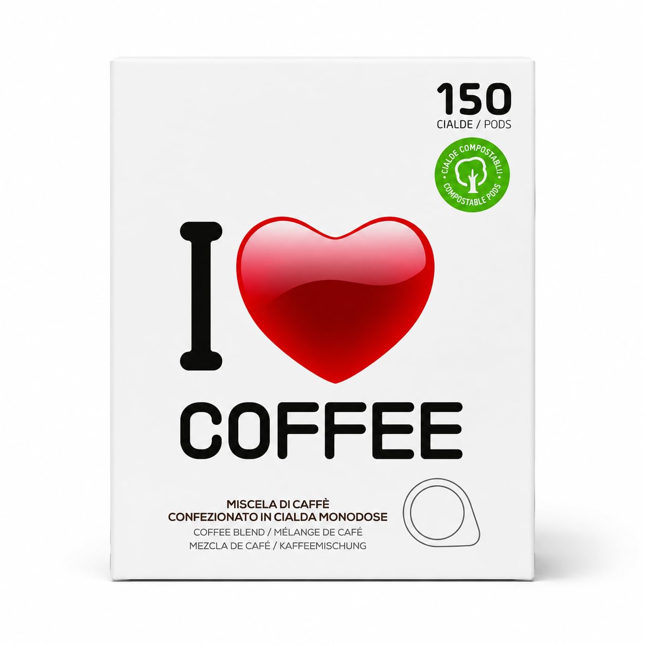 I Love Coffee Cialde Miscela Rossa, Box da 750 Cialde | Box da 750 Cialde, Miscela Rossa, Cialde Caffè