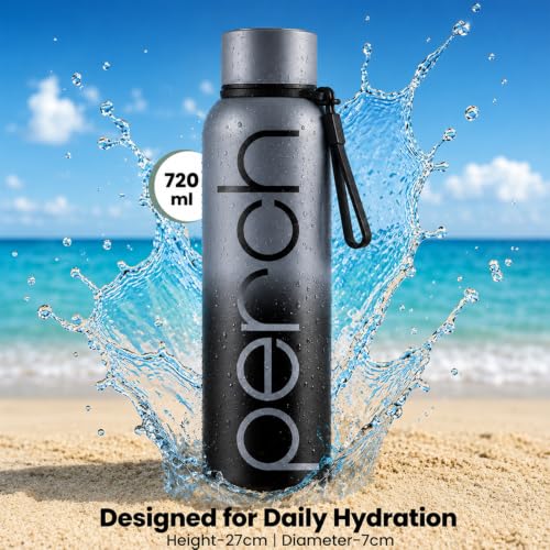 Image of Perch Zion Stainless Steel Water Bottle 720 ml | Hot & Cold Flask | ISI Certified | Vacuum Insulated | BPA Free | Leak Proof Lid | for Office, School, Gym, Home & Travel | Crafted in Pexpo Facilities