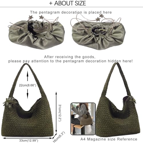 Image of Woven Tote Bag for Women, Shoulder Handbags, Beach Hobo, Handwoven Satchel Underarm Bag, Top-Handle Bag With Purses
