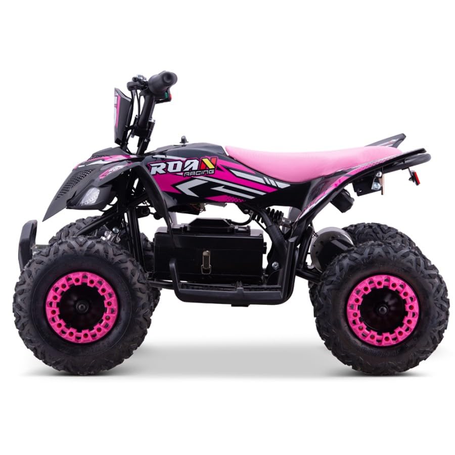 ROAN-RATTE Mini quad électrique pour enfant 36 V et 800 W, limiteur de vitesse, rose, 4 à 10 ans environ