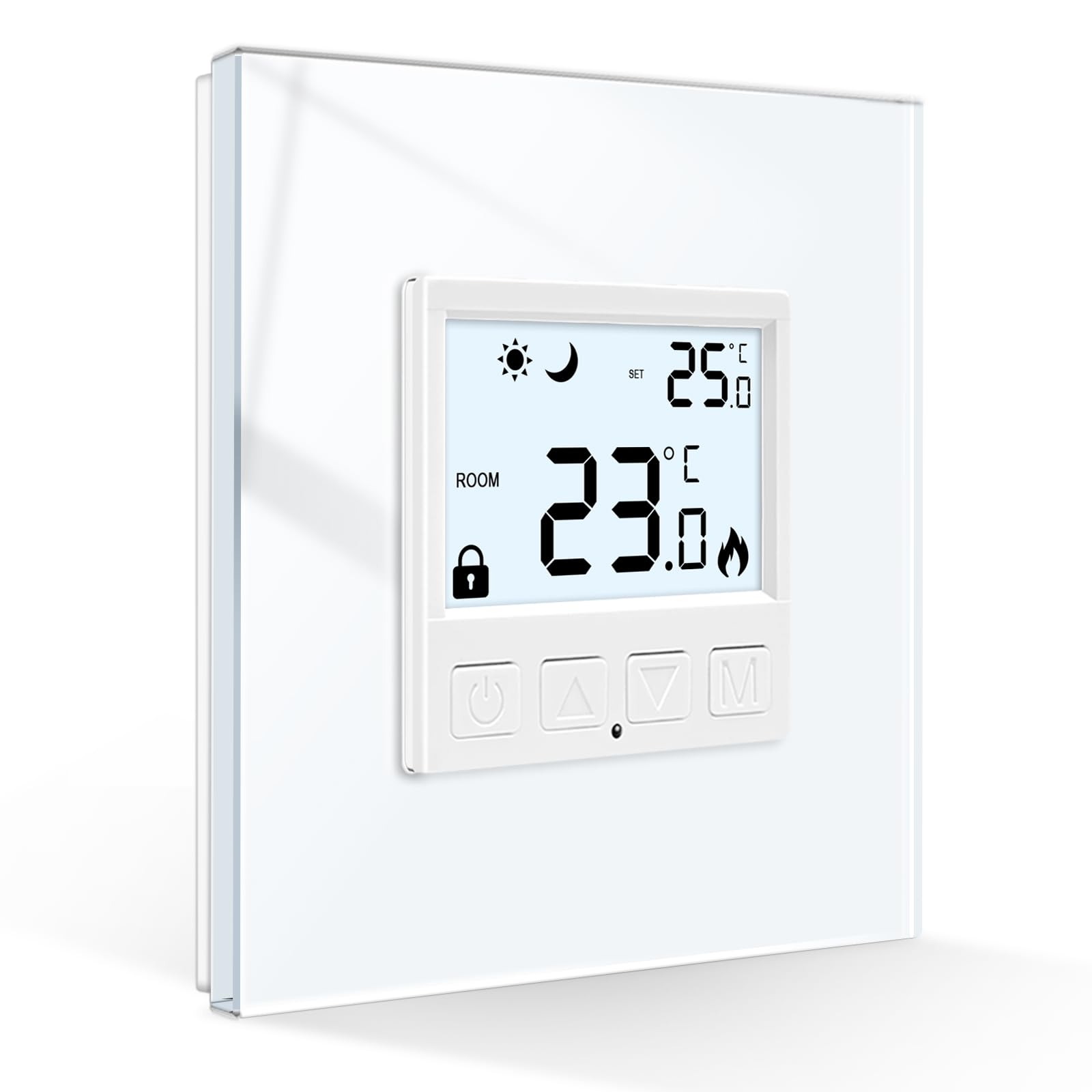 CNBINGO Termostato digital programable para calefacción central, para caldera combinada, eléctrica, agua, color blanco