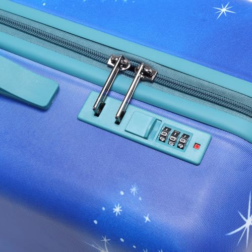 Image of NOVEX Original Disney Princess Hard Sided Polycarbonate Kids Trolley Bag for Travel | Turquoise Blue, 22 - Inch | Spinner Luggage /Suitcase with 4 Wheels | Unique Bags for Cute Girls Kid