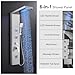 ROVATE LED Shower Panel Tower System with Rainfall Waterfall Shower, Shower Panel with Jets and Rainfall and Handheld, 5 in 1 Brushed Stainless Steel Shower Panel System High Pressure with Tub Spout