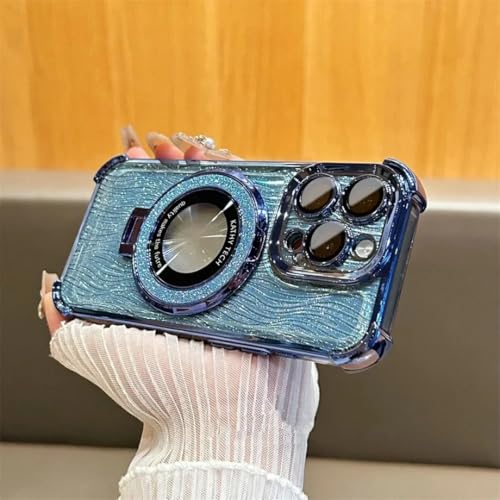 Coque iPhone 16 antichoc à paillettes et support magnétique intégré