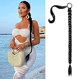 Braid Extensions Pferdeschwanz,Verlängerung mit Haargummi,Braids Kanekalon Kunsthaar,Natürliches Kunsthaar haar Zöpfe Haarverlängerungen Zum Einflechten Lang Ponytail für Frauen 34zoll/ 86cm