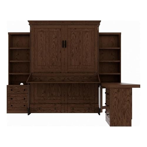 RoomAndLoft Windsor Queen Solid Wood Murphy Wall Desk Bed and