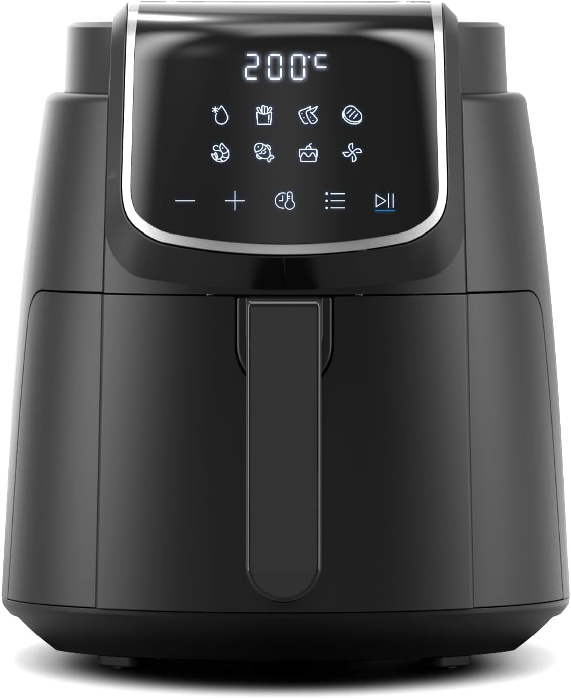 Freidora de aire caliente digital 1500W con 8 funciones preestablecidas, 3.5L, control de temperatura inteligente, negro