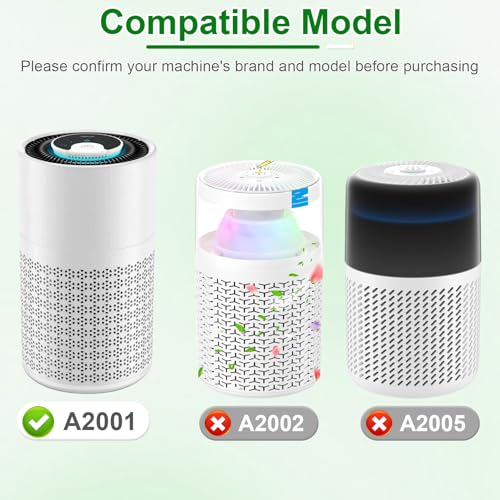 Image of A2001 Pet Replacement Filter, Compatible with Airromi A2001 Air Puri-Fier, 3-in-1 Filtration System True HEPA and Activated Carbon Filter, Part #AF-2001, 2 Pack(Yellow)