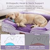 BELLA & PAL Orthopädisches Hundebett, 71x59 cm Ergonomisches Hundesofa für kleine/mittlere Hunde-Ohne Montage, Eierschaum | wasserdichter Einlage | Flanell Abnehmbarer Bezug | Rutschfester Boden, Lila