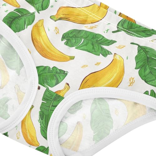 Wusikd Cartoon Bananas Leaves Girls' Underwear Cotton Girls Briefs Soft Toddler Underwear 2T4